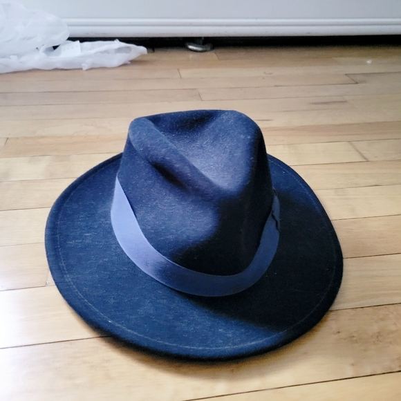 Vintage Bailey of Hollywood Litefelt Packable Water Repellent Small Navy Fedora - Picture 7 of 9